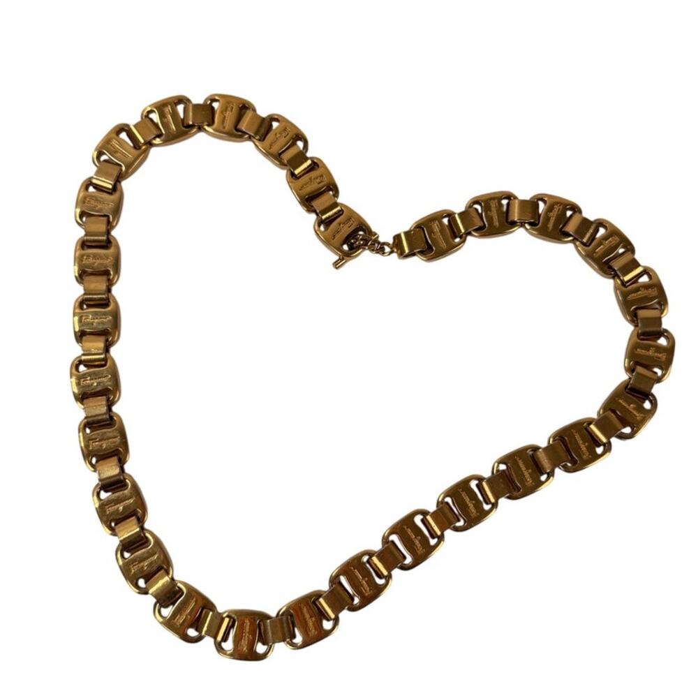 Salvatore Ferragamo Gold Plated Chain Vintage Necklace